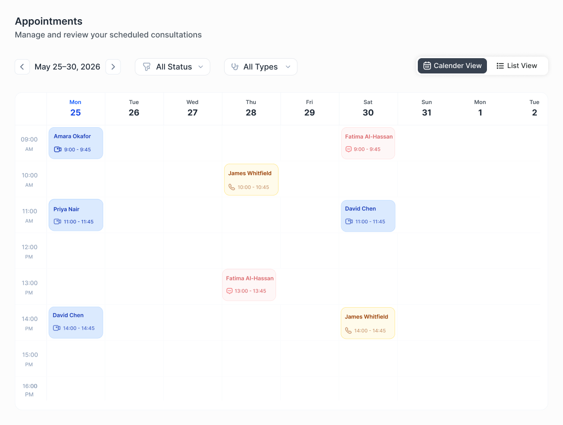 Appointments and patient records